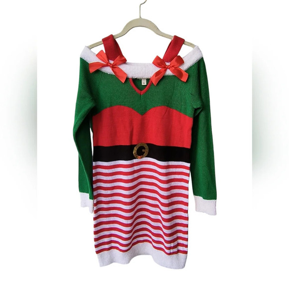 Derek Heart Christmas Festive Holiday Elf Dress, L - Picture 9 of 9